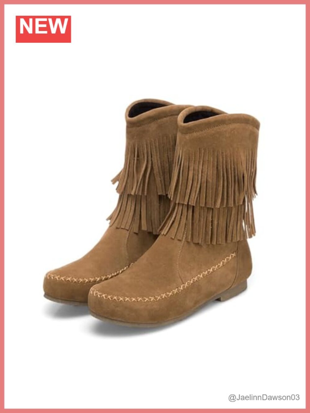 Suede Tassel Ankle Booties Block Heel Pull-On Winter Boots